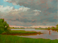 End of Spring Rain - Original Landscape painting by Paul Keysar