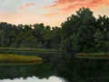 Marsh Near St. Mary's College, Dusk - Original Landscape painting by Paul Keysar