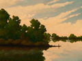 Up Creek - Original Landscape painting by Paul Keysar