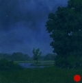Cloudy Night, Night Series Landscape painting by Paul Keysar