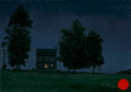Night, Blue House on Clydesdale, Night Series Landscape painting by Paul Keysar