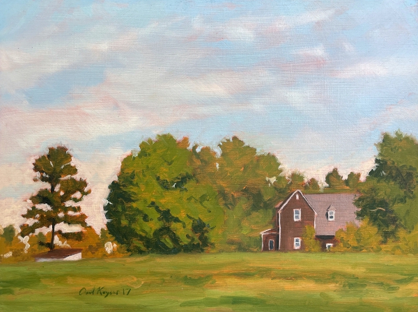 Farmhouse in Spring is a plein air oil painting by the artist Paul Keysar of Charlotte, NC