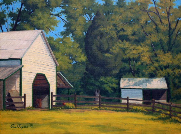 Frank's Barn is a plein air oil painting by the artist Paul Keysar of Charlotte, NC