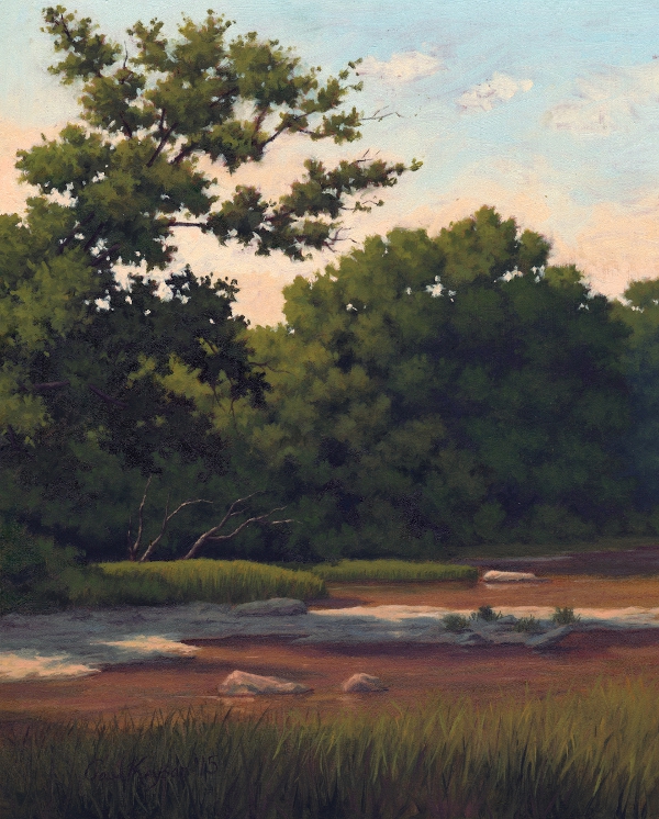 Morning on the South Yadkin River is a plein air oil painting by the artist Paul Keysar of Charlotte, NC