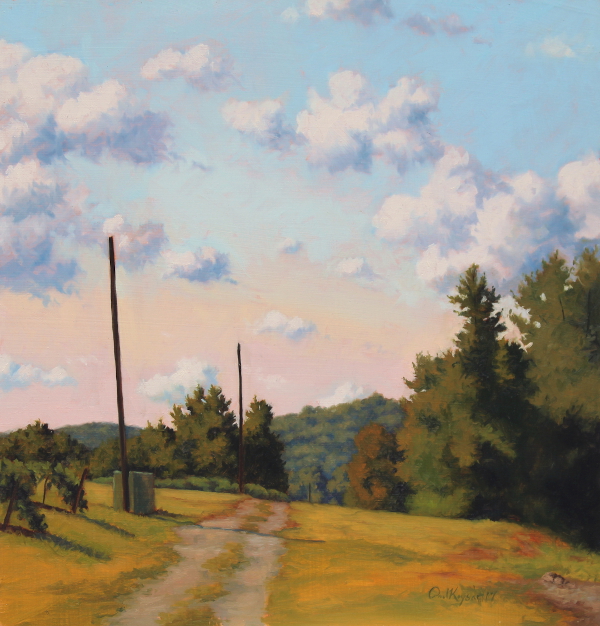 Vineyard Road, Morning, is a plein air oil painting by the artist Paul Keysar of Charlotte, NC